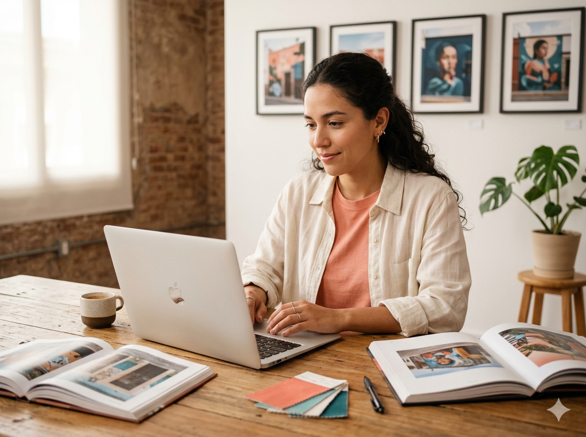 Cliente revisando la factura recién emitida en su laptop